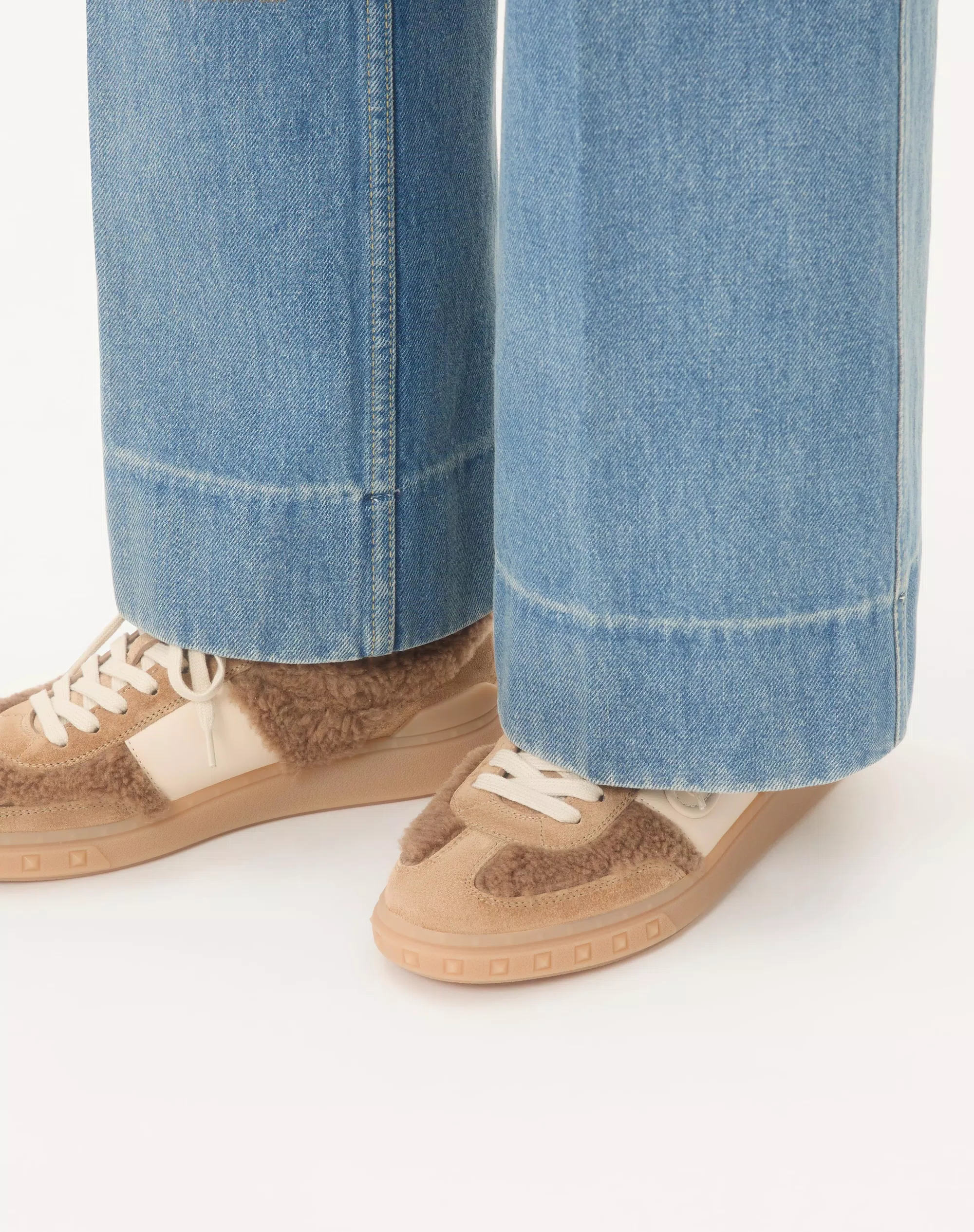 Valentino Upvillage Sneaker In Wool And Crust Leather - Image 8